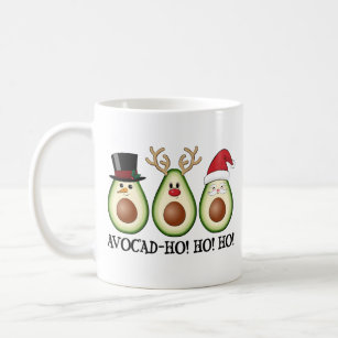 Christmas Avocado Frosty, Rudolph, and Santa Coffee Mug