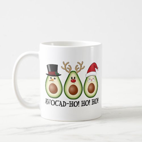 Christmas Avocado Frosty Rudolph and Santa Coffee Mug