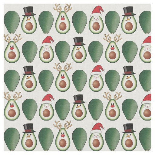Christmas Avocado Frosty, Rudolph, and Santa Fabric