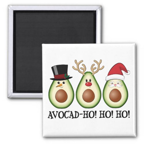 Christmas Avocado Frosty Rudolph and Santa Magnet