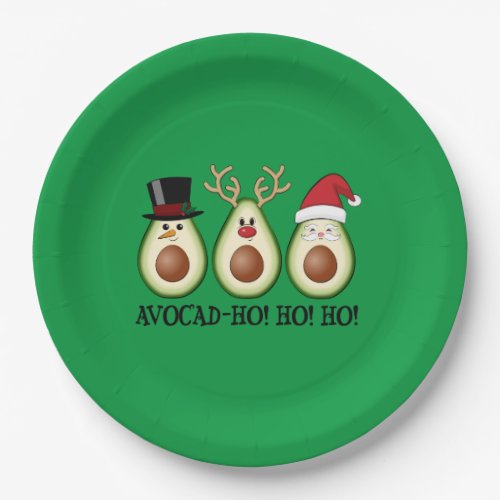 Christmas Avocado Frosty Rudolph and Santa Paper Plates