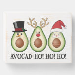 Christmas Avocado Frosty, Rudolph, and Santa Wooden Box Sign