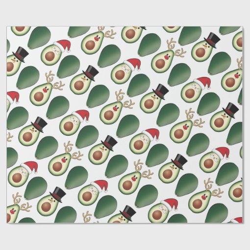 Christmas Avocado Frosty, Rudolph, and Santa Wrapping Paper | Zazzle