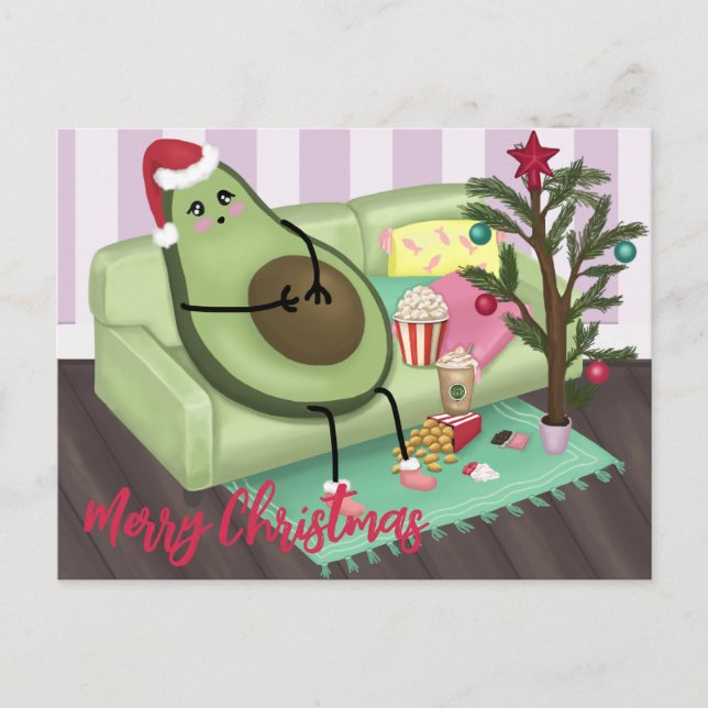 Christmas Avocado Postcard (Front)