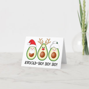 Christmas Avocado Santa, Rudolph, & Mrs. Claus Holiday Card