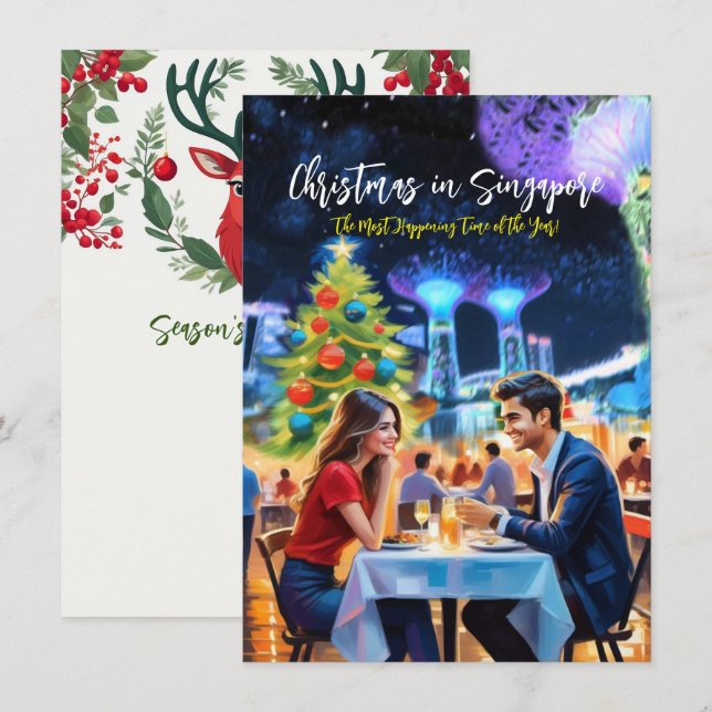 ‘Christmas Away in Singapore’ Greeting Card (Front/Back)