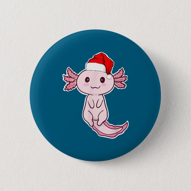 Christmas Axolotl  Button (Front)