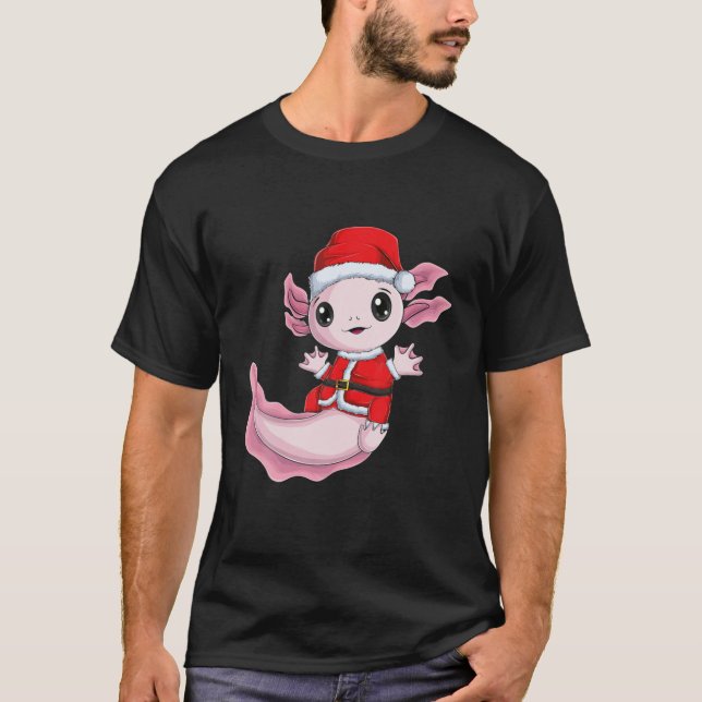 Christmas Axolotl Santa Claus Xmas Pjs Pajama Kawa T-Shirt (Front)