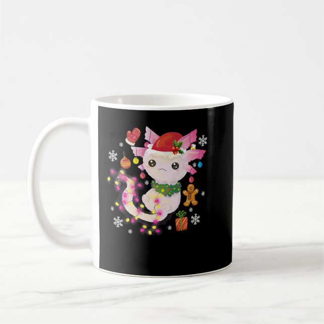 Christmas Axolotl Santa Hat Light Anime Xmas For G Coffee Mug (Left)
