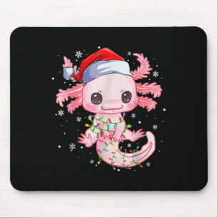 Christmas Axolotl Santa Hat Lights Japanese Cute A Mouse Pad