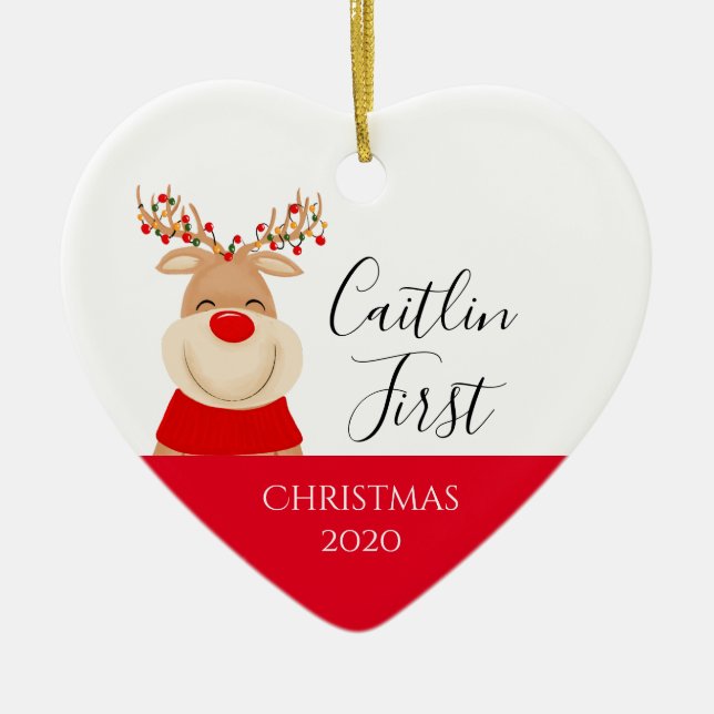 Christmas baby, 1st christmas new baby, ceramic ornament (Front)