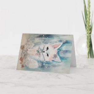 Christmas Baby Animals Fox Holiday Greeting Card