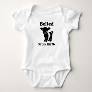 Christmas Baby Beltie Farmer Belted Galloway Cow Bodysuit