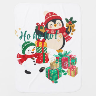 Christmas Baby Blanket, Cute Holiday Floral Design Blanket