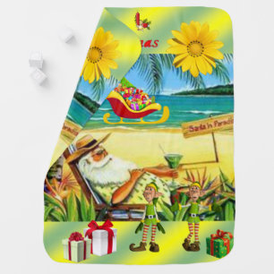 Christmas Baby Blankets, Beach Santa Blanket