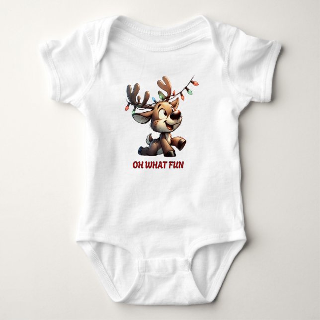 Christmas Baby Bodysuit - Reindeer (Front)