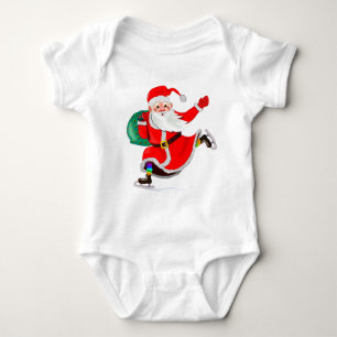 Christmas Baby Bodysuit Santa with Gift