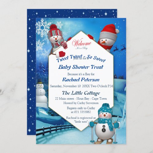 Christmas Baby Boy Arrival Invitation