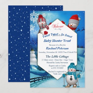 Christmas Baby Boy Arrival Invitation