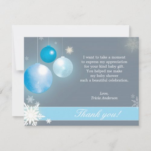 Christmas Baby Boy Baby Shower Thank You Cards