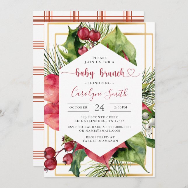 Christmas Baby Brunch Invitation (Front/Back)