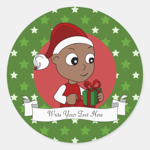 Christmas baby cartoon classic round sticker
