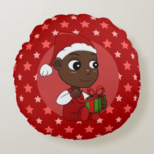 Christmas baby cartoon round pillow (Front)
