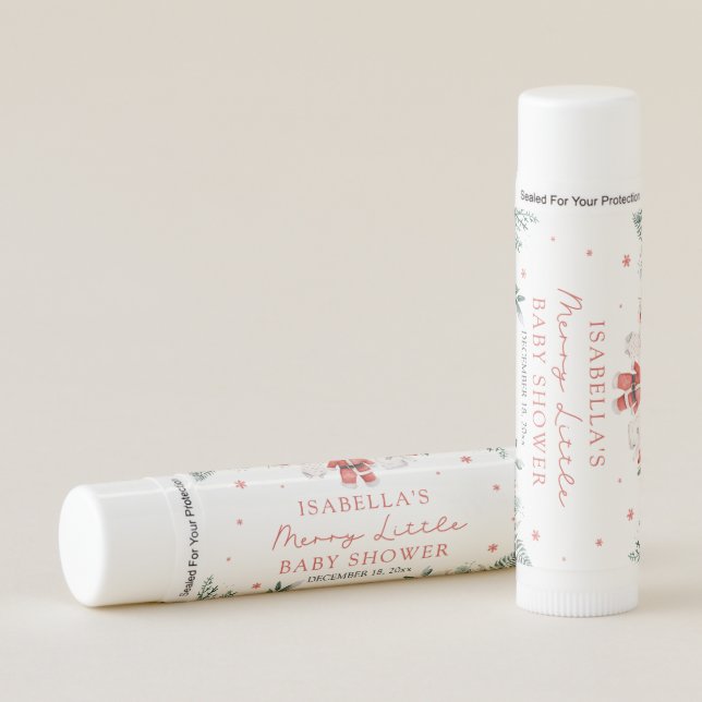 Christmas Baby Clothes Merry Little Baby Shower Lip Balm (Front)
