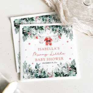 Christmas Baby Clothes Merry Little Baby Shower Napkins