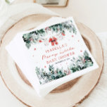 Christmas Baby Clothes Merry Little Baby Shower Napkins<br><div class="desc">Wrap your holiday baby shower in festive joy with our Red Santa Baby Christmas Baby Clothes Baby Shower Napkins! Each napkin features an adorable design of tiny red Santa outfits, gently falling snowflakes, and sprigs of winter greenery eucalyptus, adding a cozy, seasonal touch to your celebration. These napkins are as...</div>