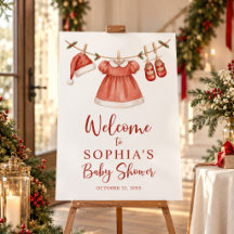 Christmas Baby Clothesline Welcome Baby Shower