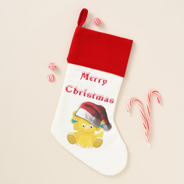 Christmas Baby Dinosaur Christmas Stocking (Front)