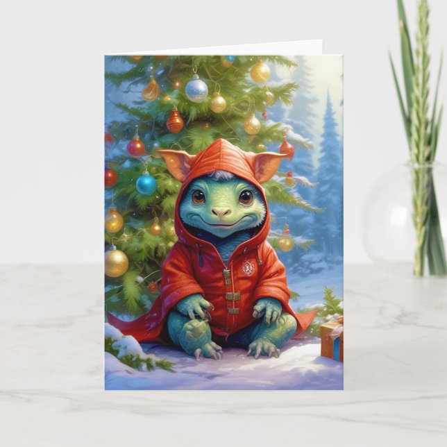 Christmas Baby Dragon Holiday Card (Front)