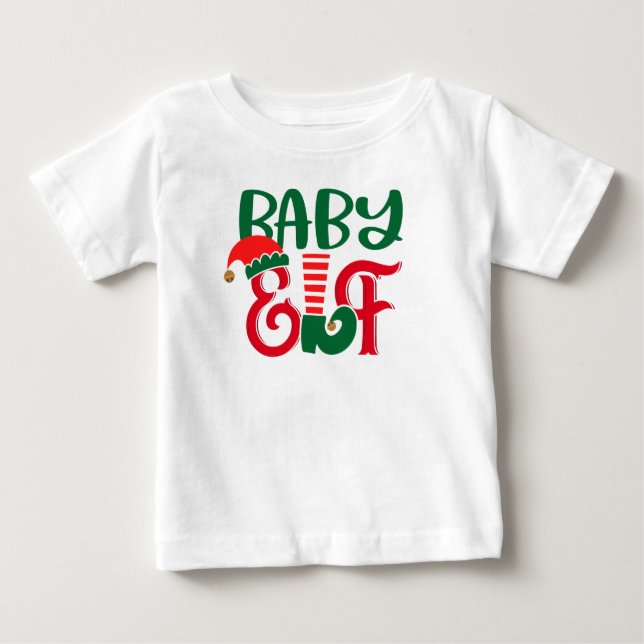 Christmas Baby Elf Baby T-Shirt (Front)