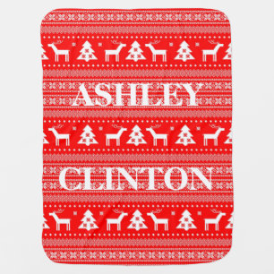 Christmas BABY Fleece Blanket Personalized NAME