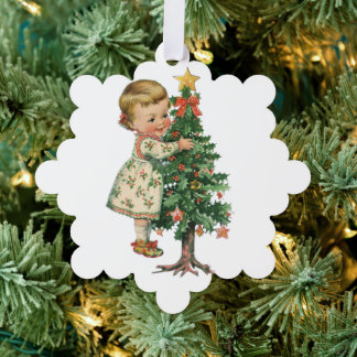 Christmas Baby Girl Ornament Card