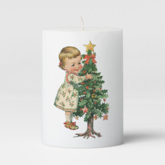 Christmas Baby Girl Pillar Candle