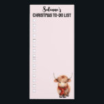 Christmas Baby Highland Cow To-do List Magnetic Notepad<br><div class="desc">Personalize this cute baby highland cow Christmas to-do list</div>