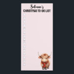Christmas Baby Highland Cow To-do List Magnetic Notepad<br><div class="desc">Personalize this cute baby highland cow Christmas to-do list</div>