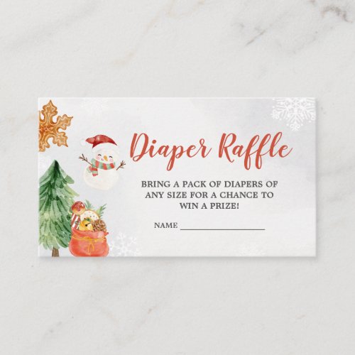 Christmas Baby Its Cold Outside Diaper Raffle Enclosure Card