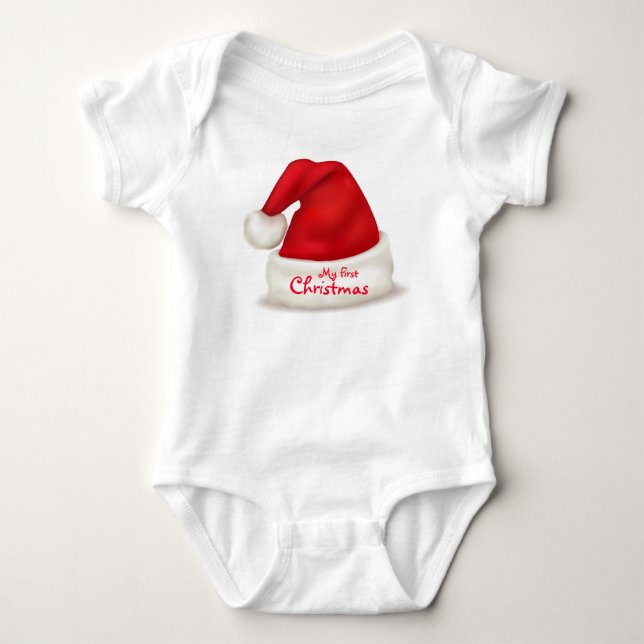 Christmas Baby Jersey Bodysuit/My First Christmas Baby Bodysuit (Front)