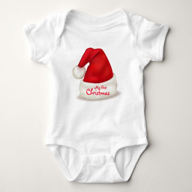 Christmas Baby Jersey Bodysuit/My First Christmas Bodysuit (Front)