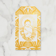 CHRISTMAS BABY JESUS GOLD Foil Gift Tag