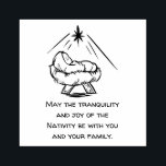 Christmas Baby Jesus in Manger Greetings Rubber Stamp<br><div class="desc">Christmas Baby Jesus lying in the manger with the text  "May the tranquility and joy of the Nativity be with you and your family":  which may be modified if desired.</div>