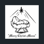 Christmas Baby Jesus in Manger "Mary Christ-Mass" Rubber Stamp<br><div class="desc">Christmas Baby Jesus lying in the manger with the text  "Mary Christ-Mass" which may be modified if desired.</div>
