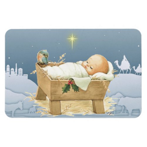 Christmas Baby Jesus  Nativity 4 x 6  Magnet