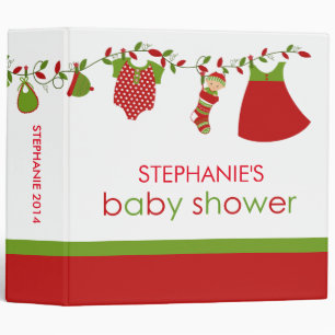 Christmas Baby Laundry Girl Photo Album 3 Ring Binder
