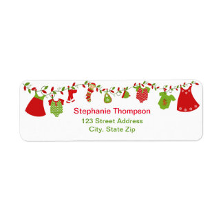 Christmas Baby Laundry Girl Return Address Labels