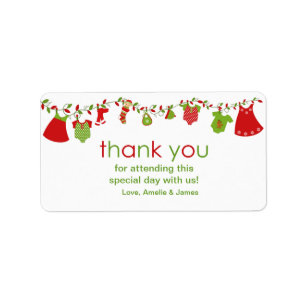 Christmas Baby Laundry Girl Thank You Label