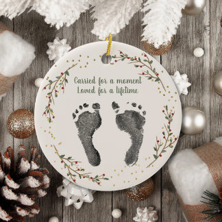 Christmas Baby Memory Custom Your Baby Foot Prints Ceramic Ornament